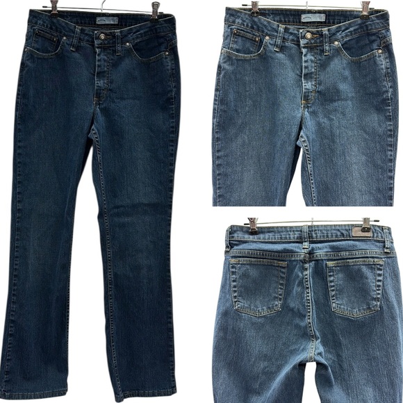 Lee Riders Stretch Denim Mid Rise Boot Cut Medium Wash Blue Jeans Womens 8 M - Picture 1 of 8